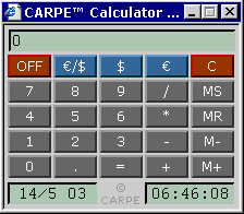 Screenshot: CARPE Calculator F 1.3 [Click to start the calculator in a separate window]